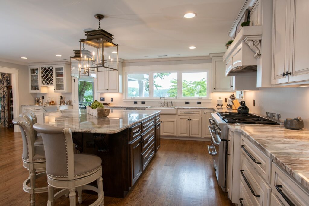Before After Renovation Modern Open Concept Kitchen Marble Counter Island