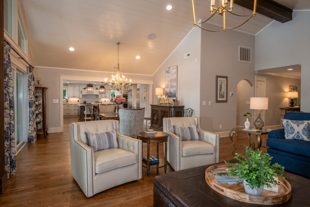 Main House Lake Norman Renovation Living Space