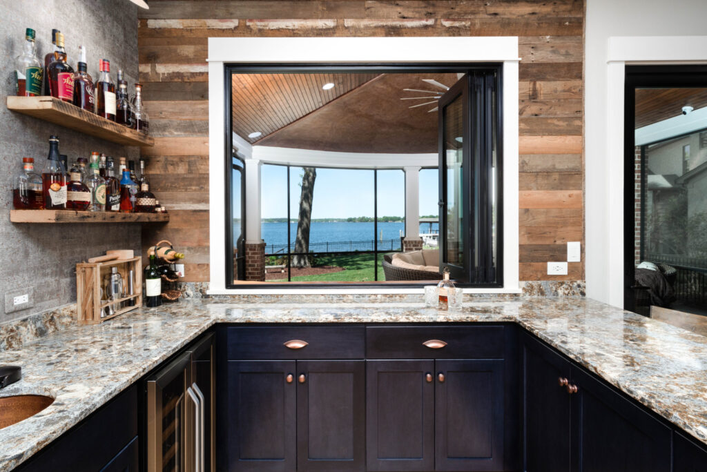 Bar With Pass Through Window To Covered Patio