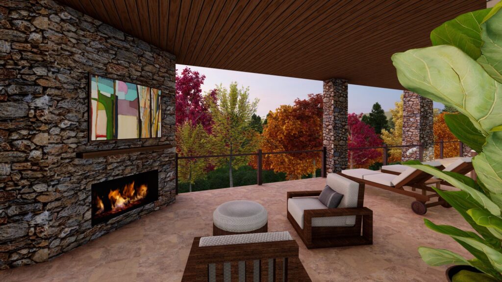 Covered Porch Fireplace