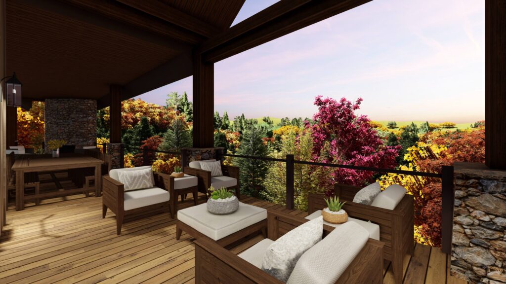 Covered Porch Mountain Views