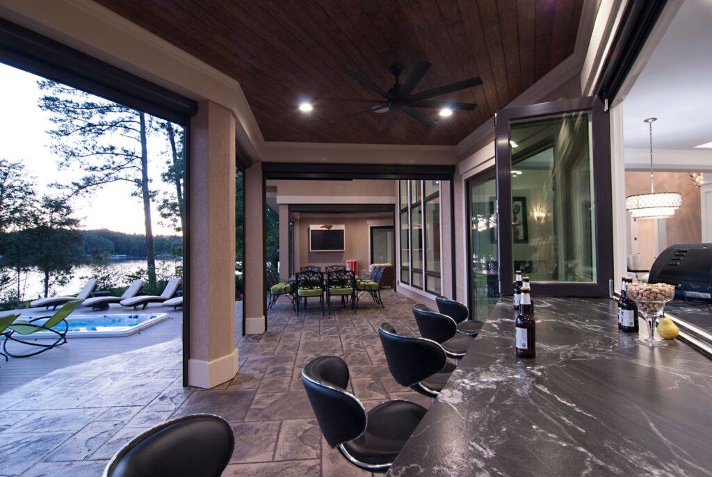 Covered Porch Pass Through Bar Window