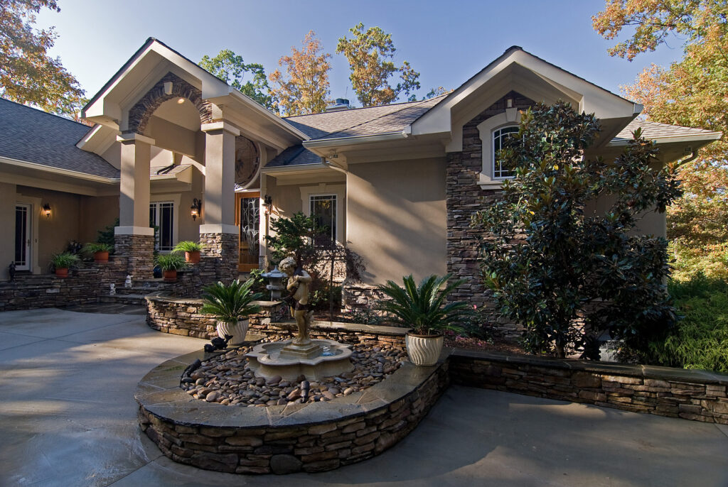 Custom Mediterranean Home Stone Fountain