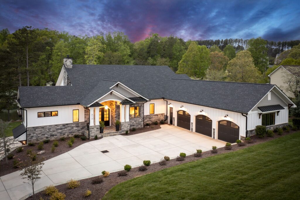 Custom Modern Farmhouse Three Car Garage