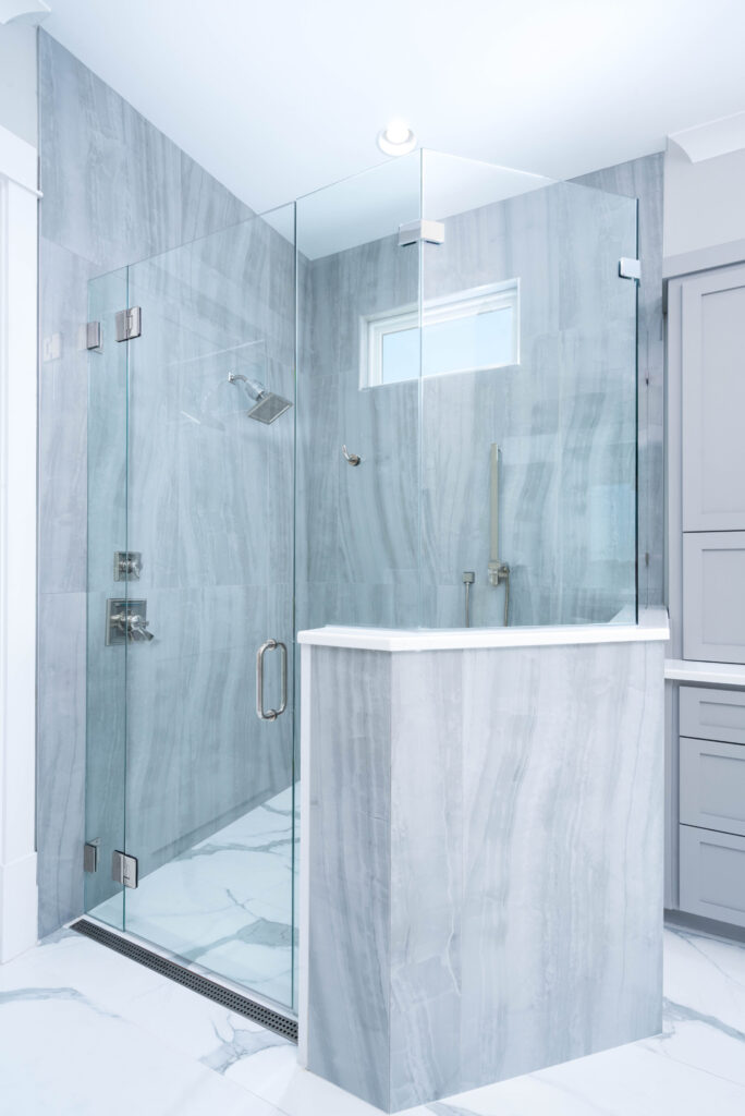 Gray Marble Walk In Shower