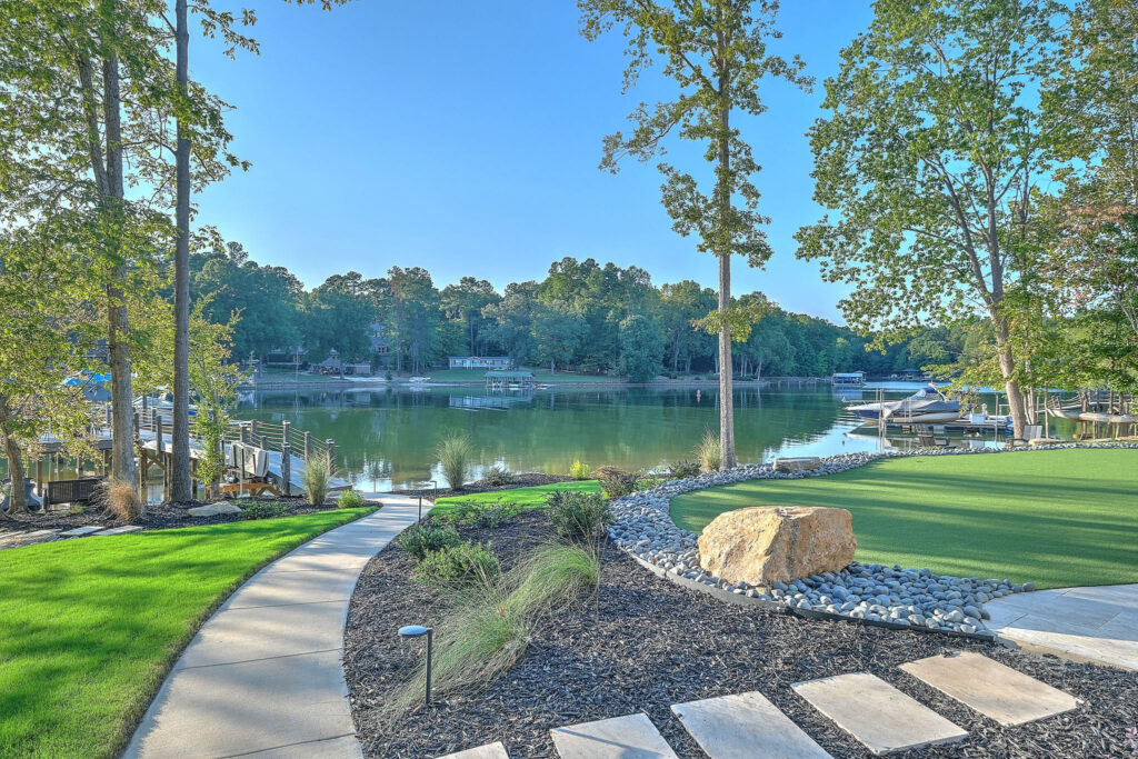 Lake View Walkway To Boat Dock Putting Green