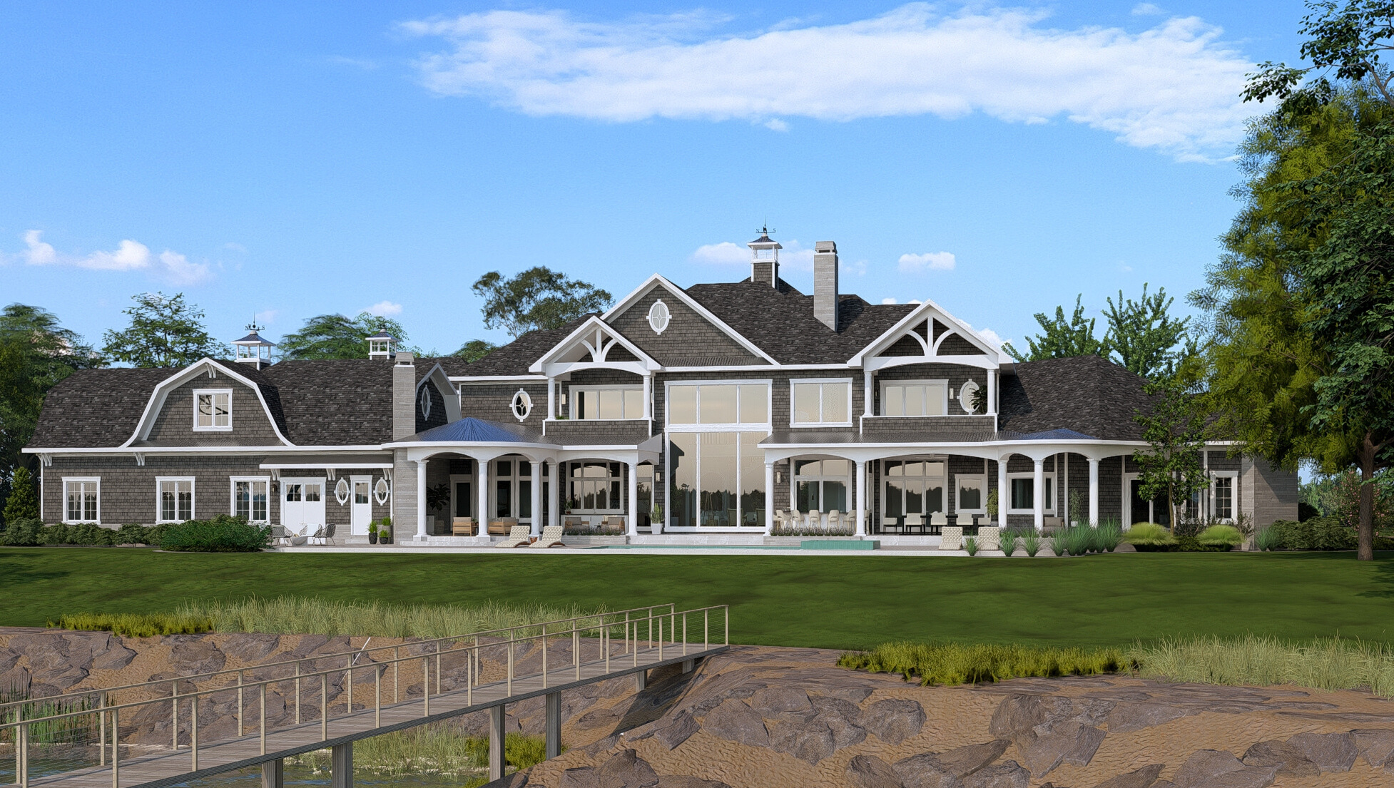 Lakeside Wall Of Windows