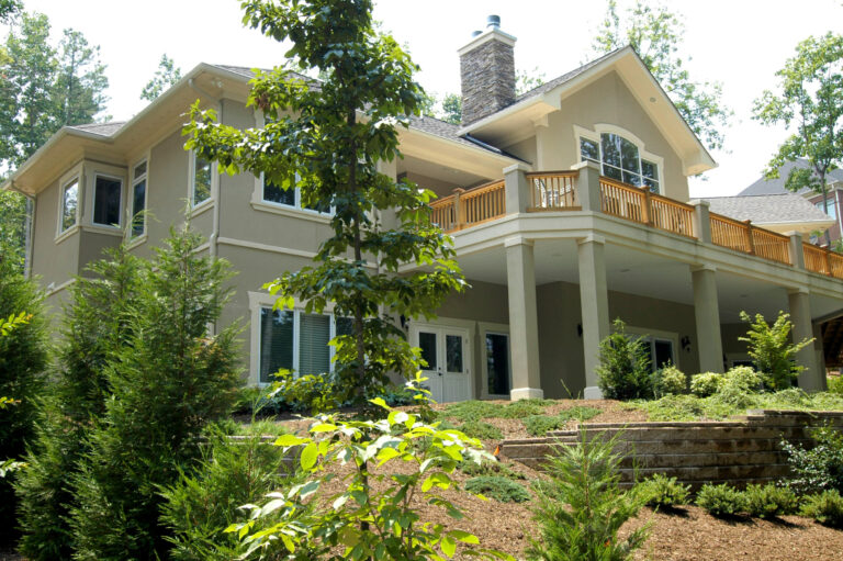 Mediterranean Style Home Deck Over Patio