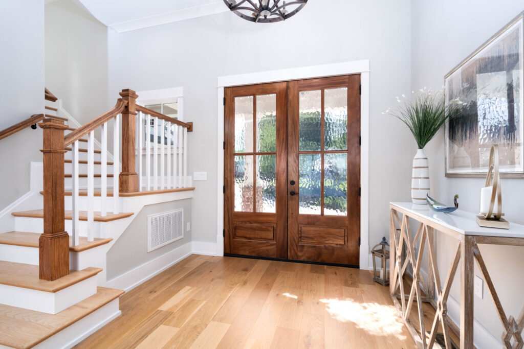 Modern Farmhouse Entry Glass And Wood Double Doors
