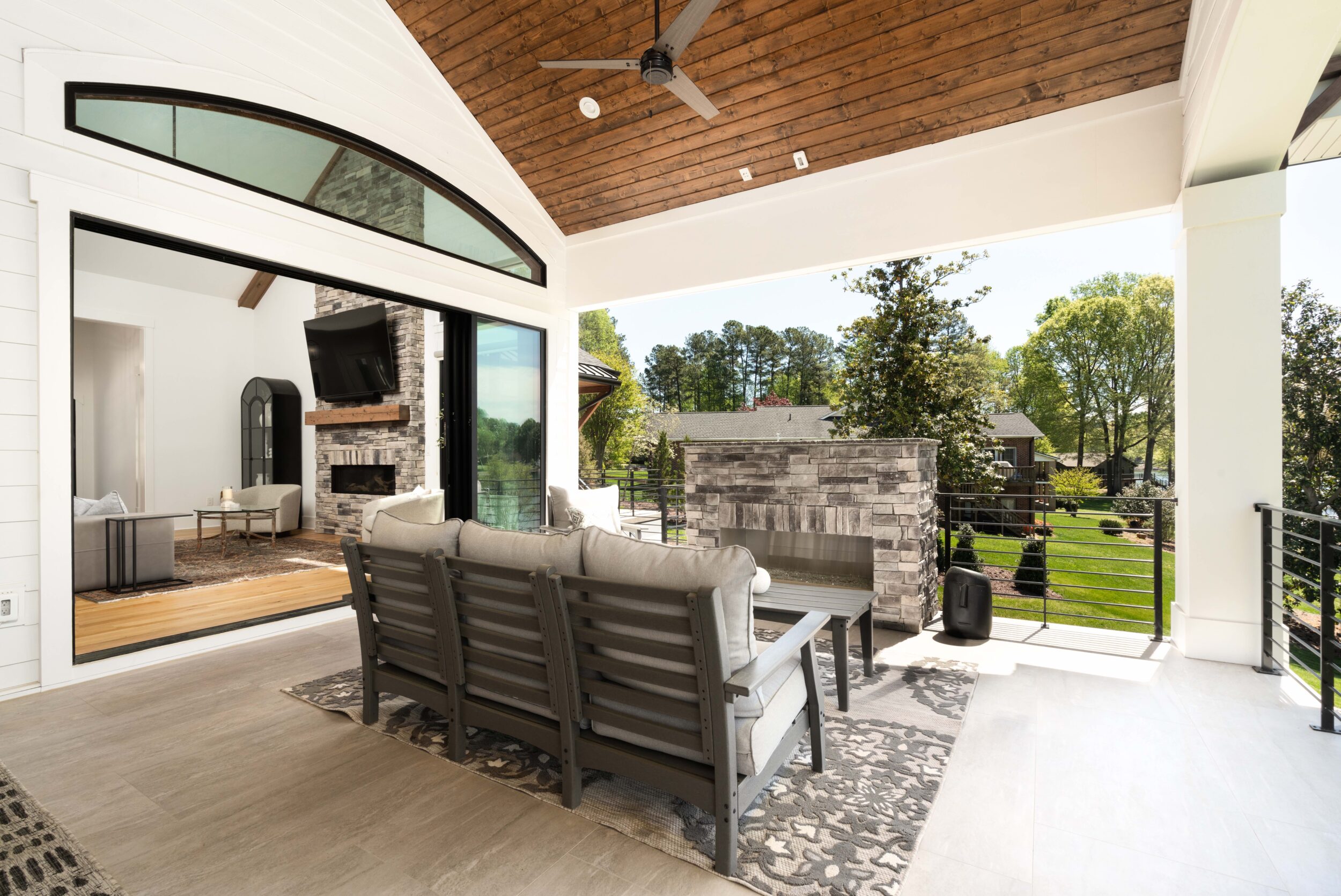 Modern Farmhouse Stone Fireplace 2