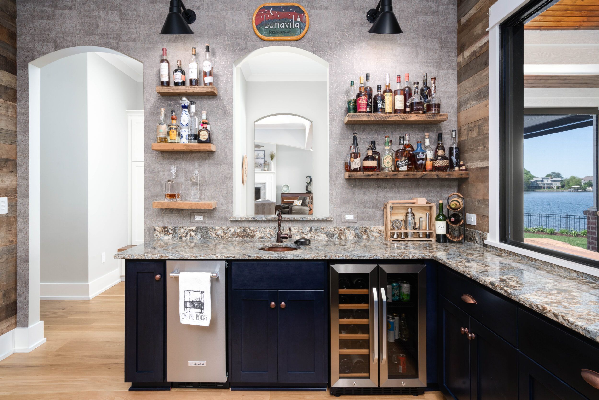 Wet Bar With Pass Through To Outdoor Kitchen
