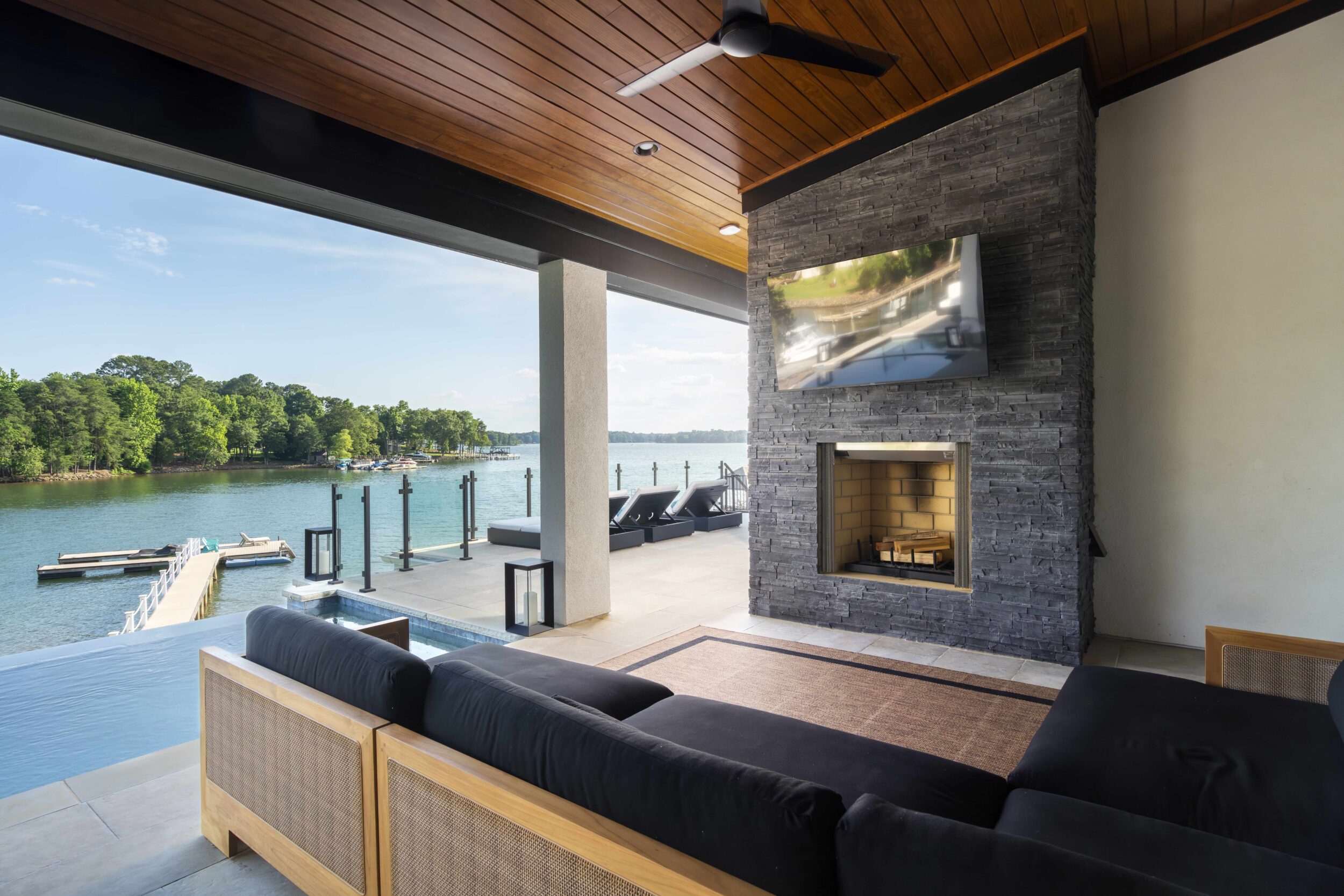 Covered Porch Fireplace