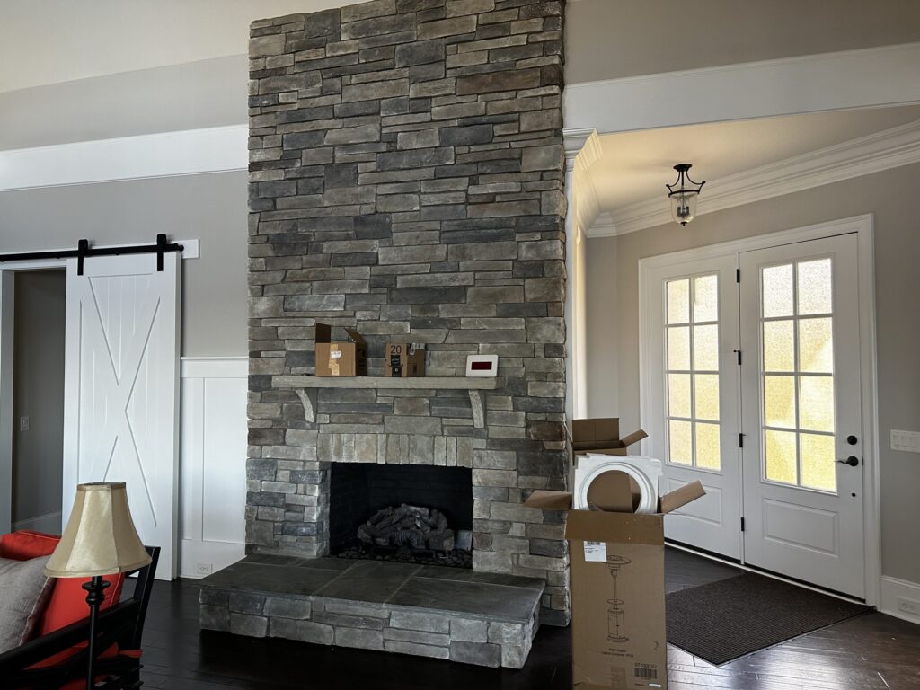 Large Stone Fireplace