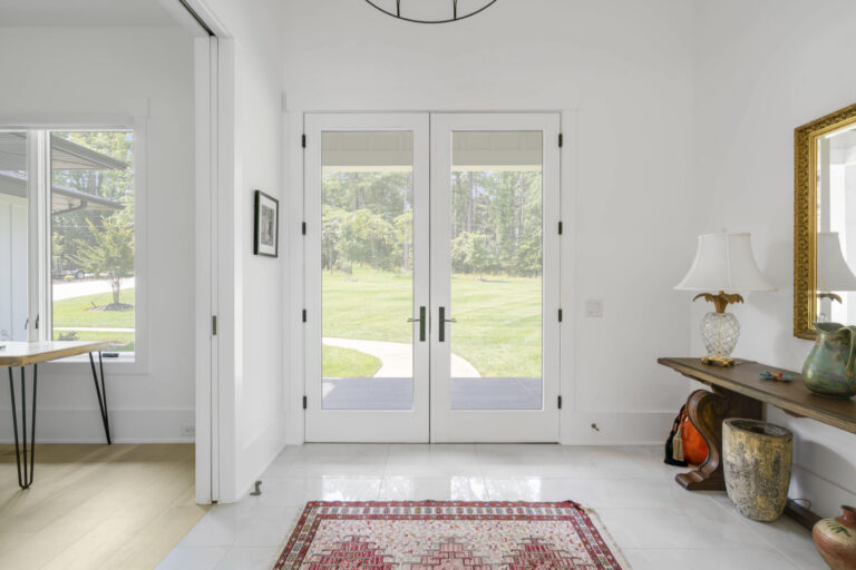 Glass doorway foyer