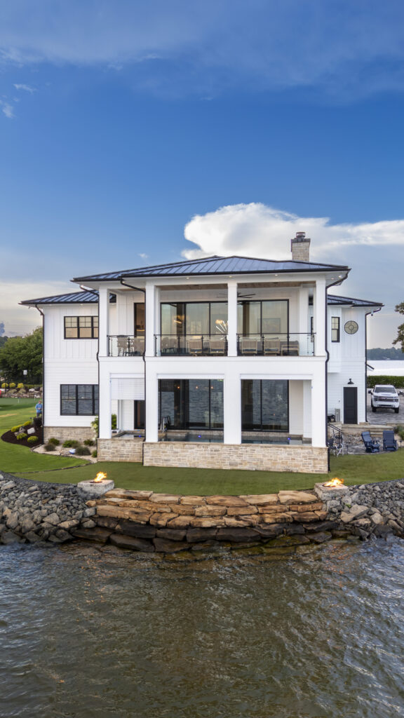 White with Black Trim custom home