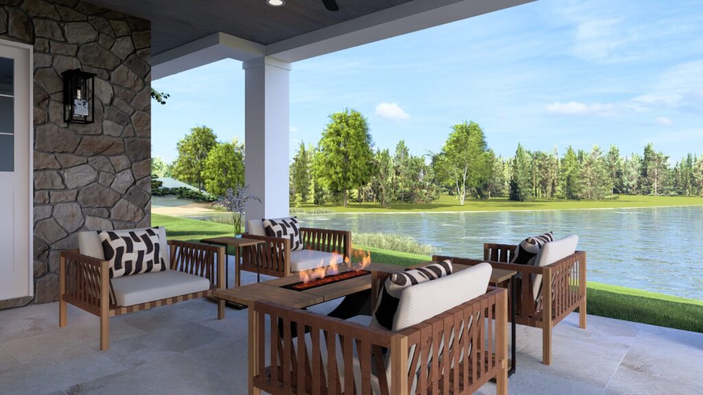 Covered Porch Fire Pit