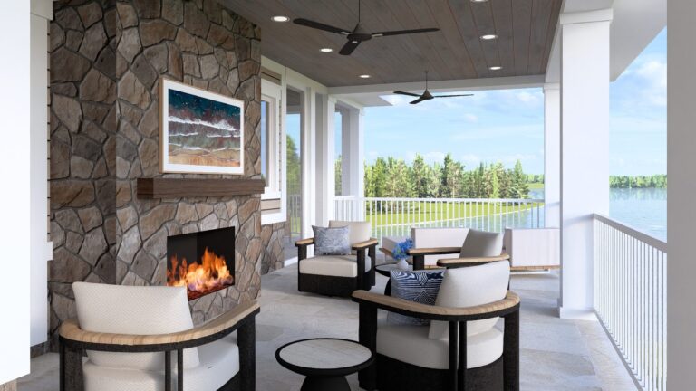 Covered Porch Fireplace