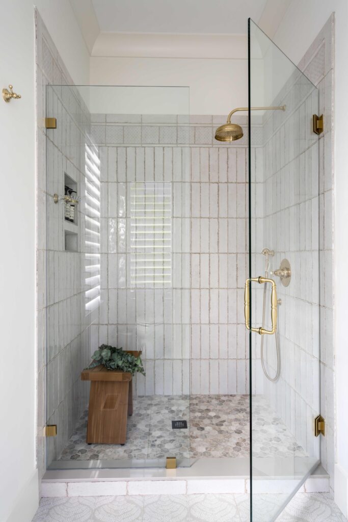 White Tile Walk In Shower