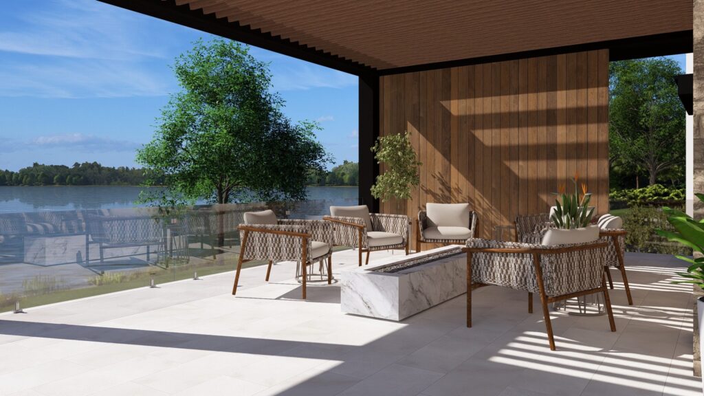 Covered Porch Fire Pit