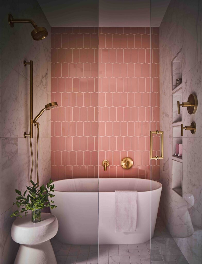 Pink Tile Bathroom