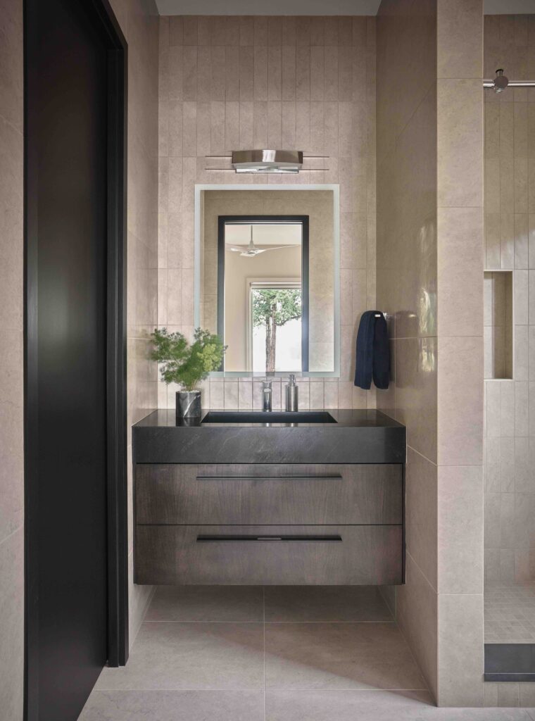 Black Floating Stone Sink