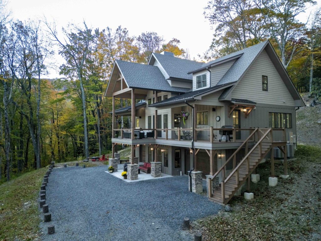 Two story covered porch