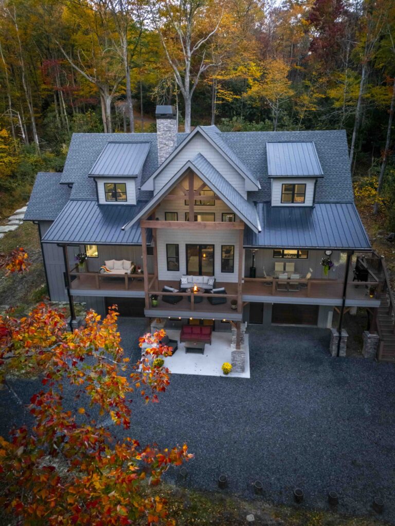 Wood and stone mountain house