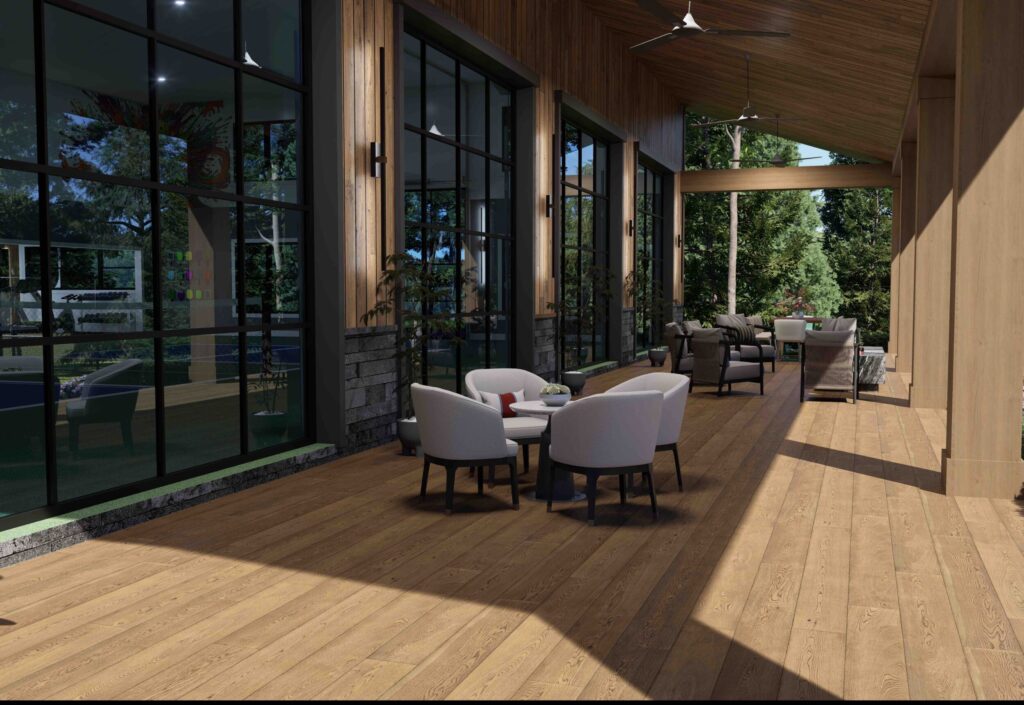 Wooden Covered Porch