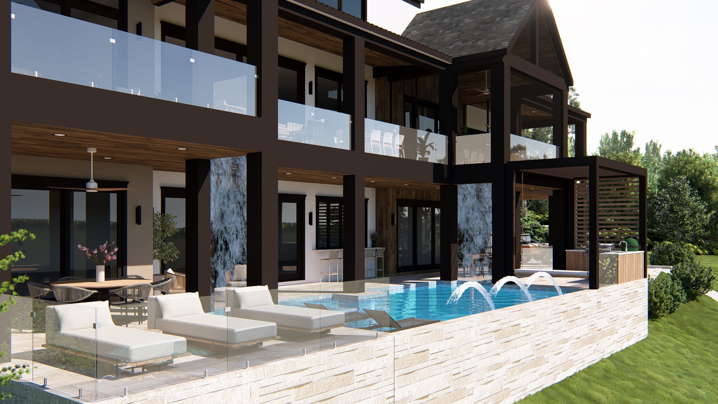 Infinity Pool With Tanning Ledge