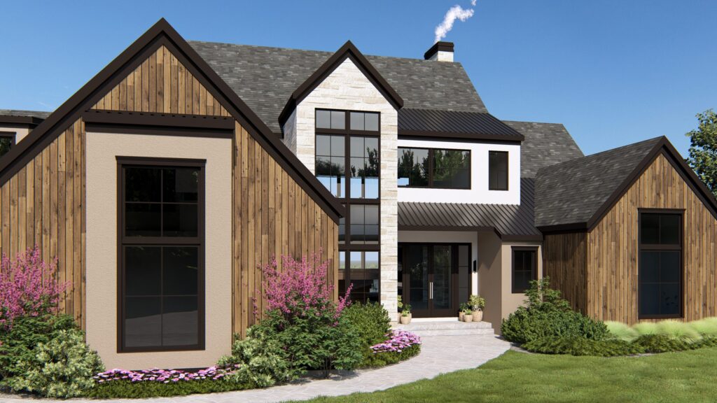 Wood Stone Glass Custom Home
