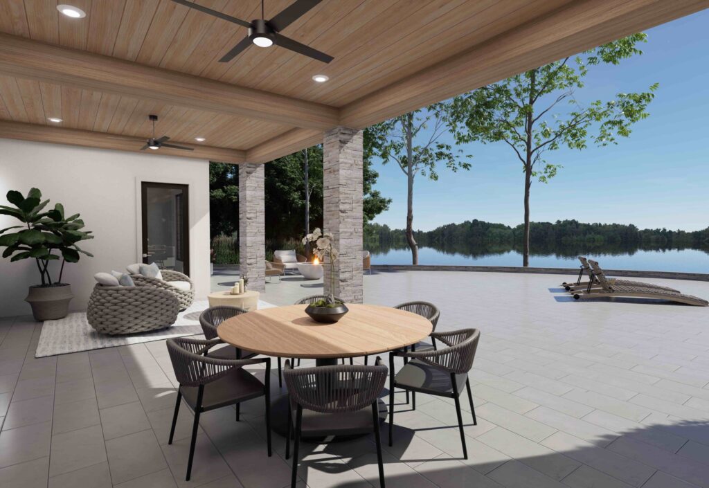 Covered Lakefront Porch