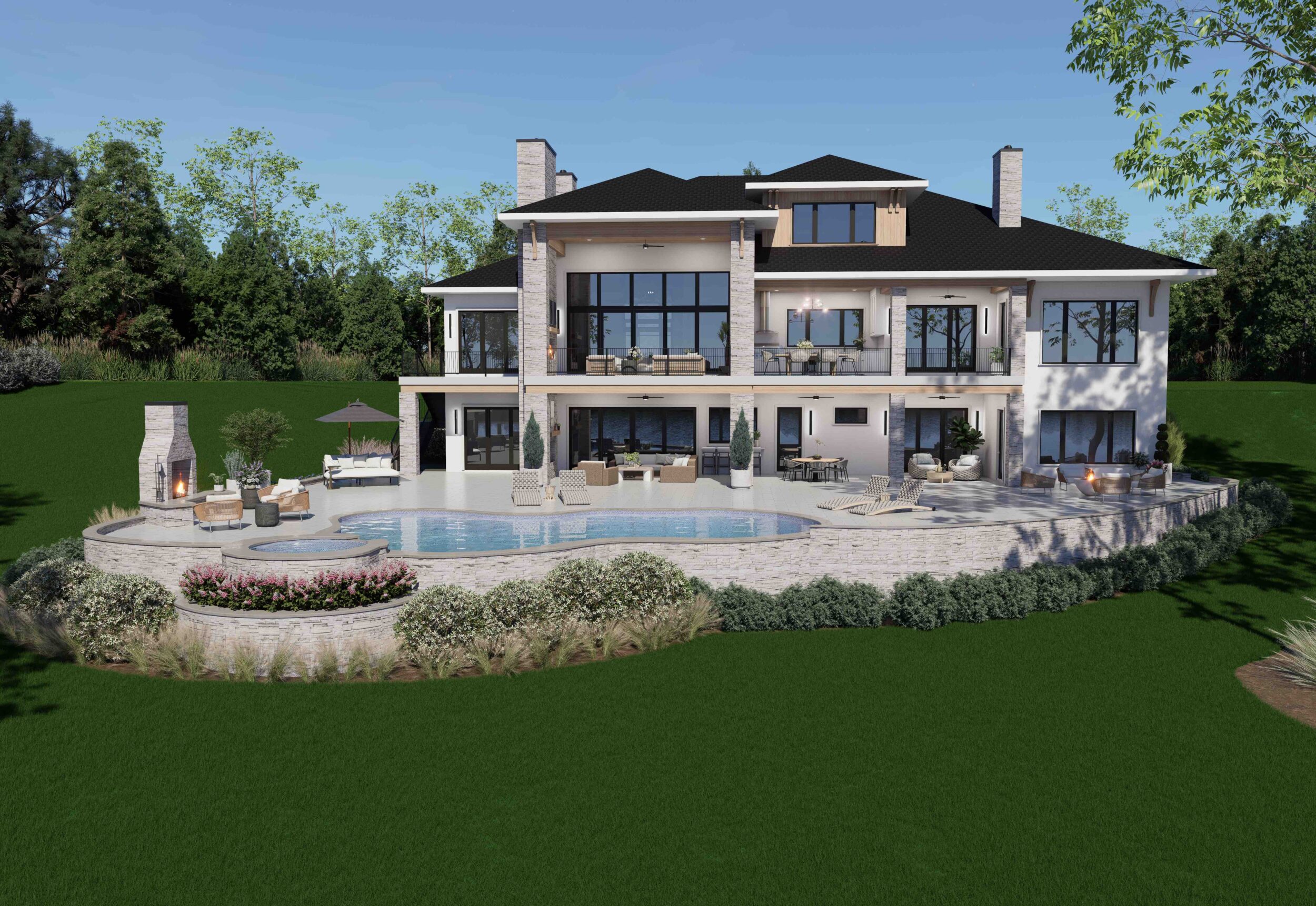 Expansive Lakefront Windows