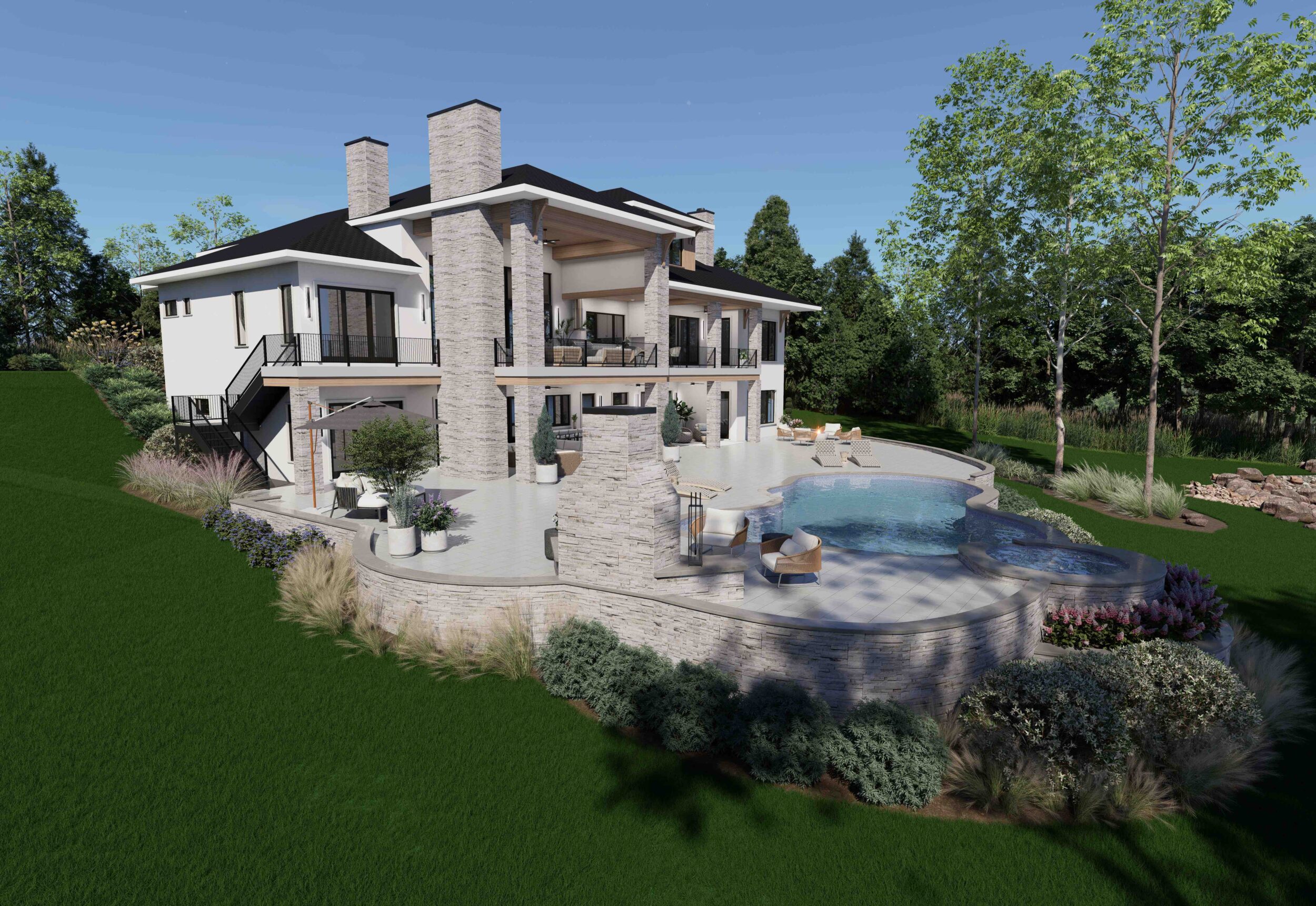 Expansive Poolside Terrace