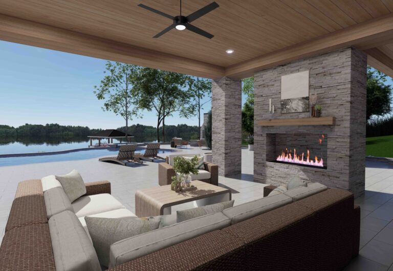Outdoor Fireplace And Gathering Area