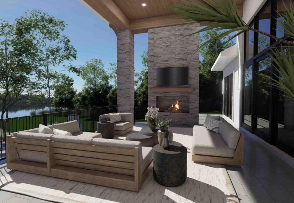 Stone Outdoor Fireplace